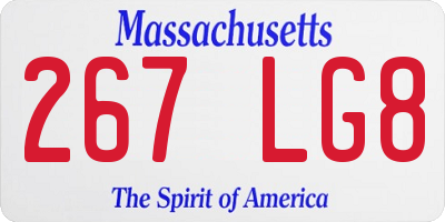 MA license plate 267LG8