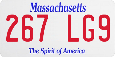 MA license plate 267LG9