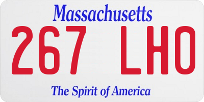 MA license plate 267LH0