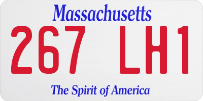 MA license plate 267LH1
