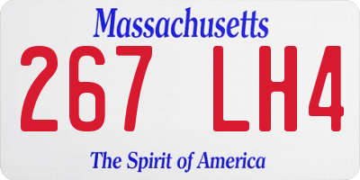 MA license plate 267LH4