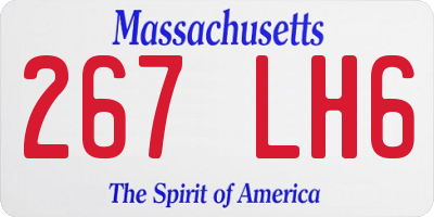 MA license plate 267LH6