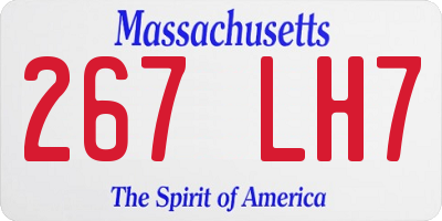 MA license plate 267LH7
