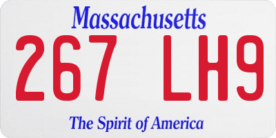 MA license plate 267LH9