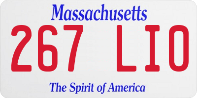 MA license plate 267LI0