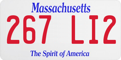 MA license plate 267LI2