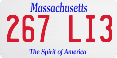 MA license plate 267LI3