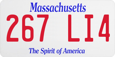MA license plate 267LI4