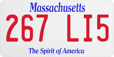 MA license plate 267LI5