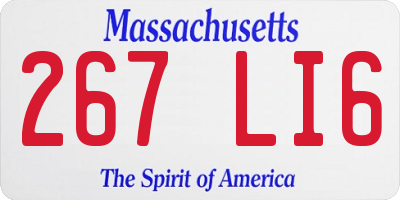 MA license plate 267LI6