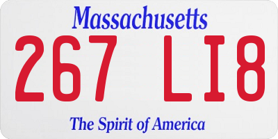 MA license plate 267LI8