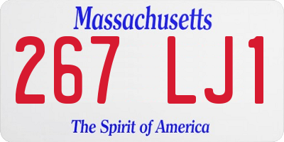 MA license plate 267LJ1