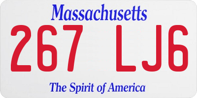 MA license plate 267LJ6