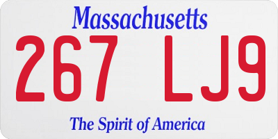 MA license plate 267LJ9