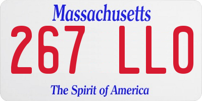 MA license plate 267LL0