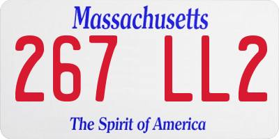 MA license plate 267LL2