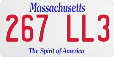 MA license plate 267LL3