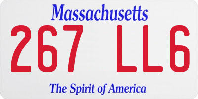 MA license plate 267LL6