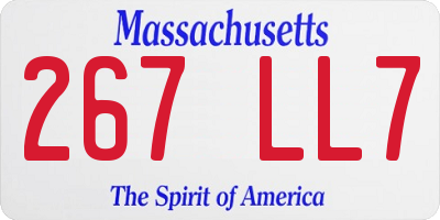MA license plate 267LL7