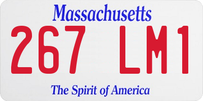MA license plate 267LM1