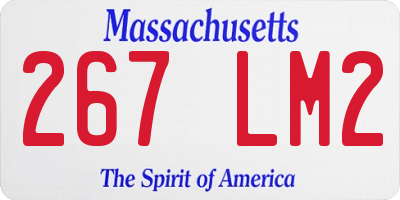 MA license plate 267LM2