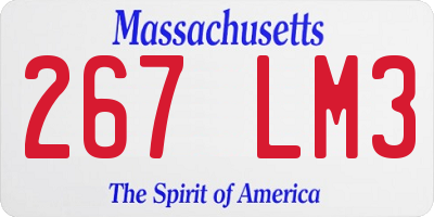 MA license plate 267LM3