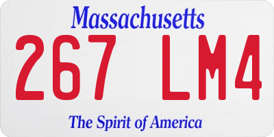 MA license plate 267LM4