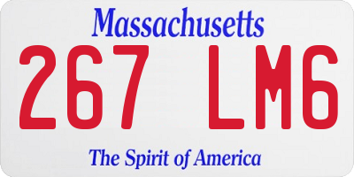 MA license plate 267LM6