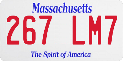 MA license plate 267LM7