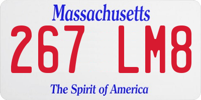 MA license plate 267LM8