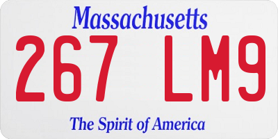 MA license plate 267LM9