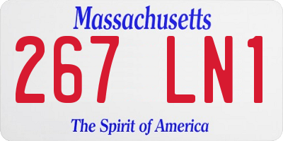 MA license plate 267LN1
