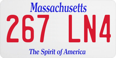 MA license plate 267LN4