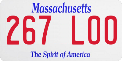 MA license plate 267LO0