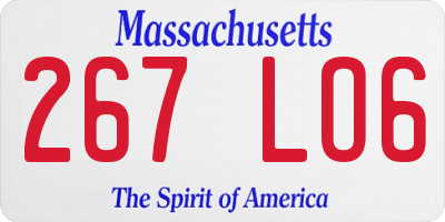 MA license plate 267LO6