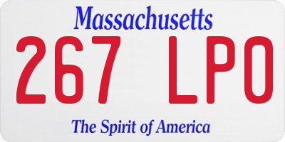 MA license plate 267LP0