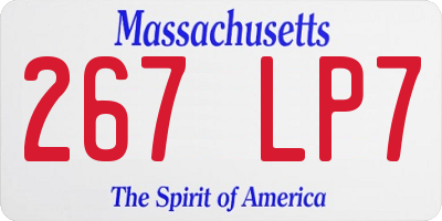 MA license plate 267LP7