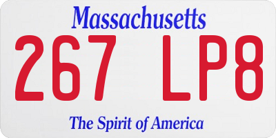 MA license plate 267LP8