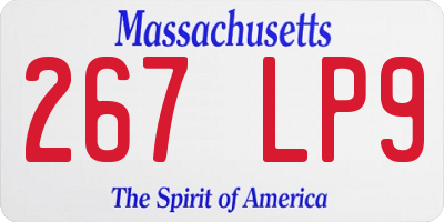 MA license plate 267LP9