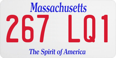 MA license plate 267LQ1