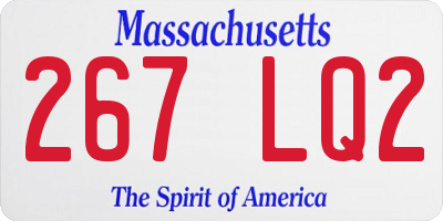 MA license plate 267LQ2