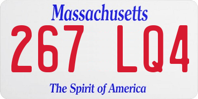 MA license plate 267LQ4
