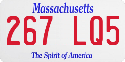 MA license plate 267LQ5