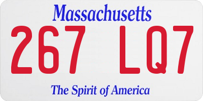 MA license plate 267LQ7