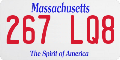 MA license plate 267LQ8