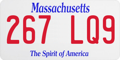 MA license plate 267LQ9