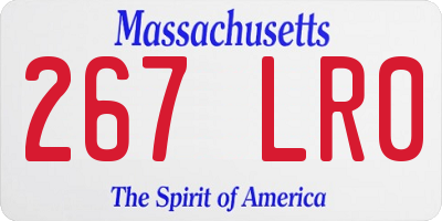 MA license plate 267LR0
