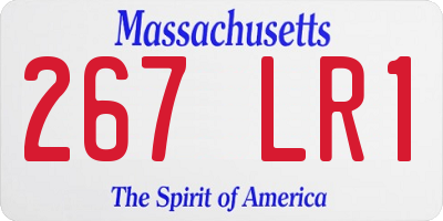 MA license plate 267LR1