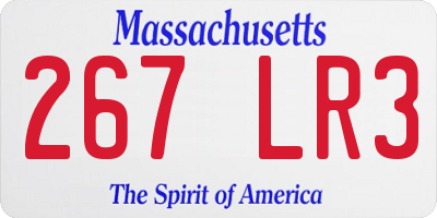 MA license plate 267LR3