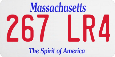 MA license plate 267LR4